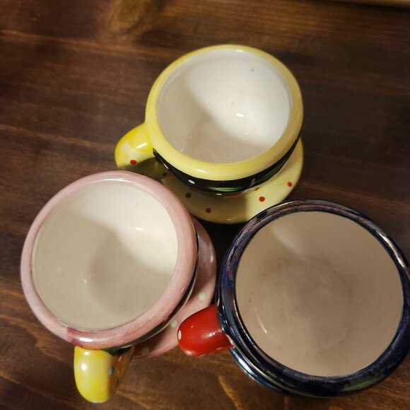 Hand-Painted Miniature Ceramic Espresso Cups With Floral & Fruit Designs By Mary - Picture 5 of 10